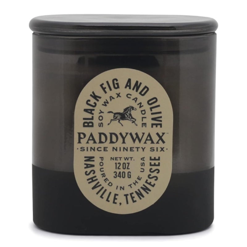 Paddywax Vista Scented Candle with Lid in Reusable Tonal Glass Jar, Clean-Burn 2-Wick Soy Candle with Approx. 84 Hour Burn Time, Decorative Gift Candles for Home, Black Fig & Olive, 12 oz - Image 1